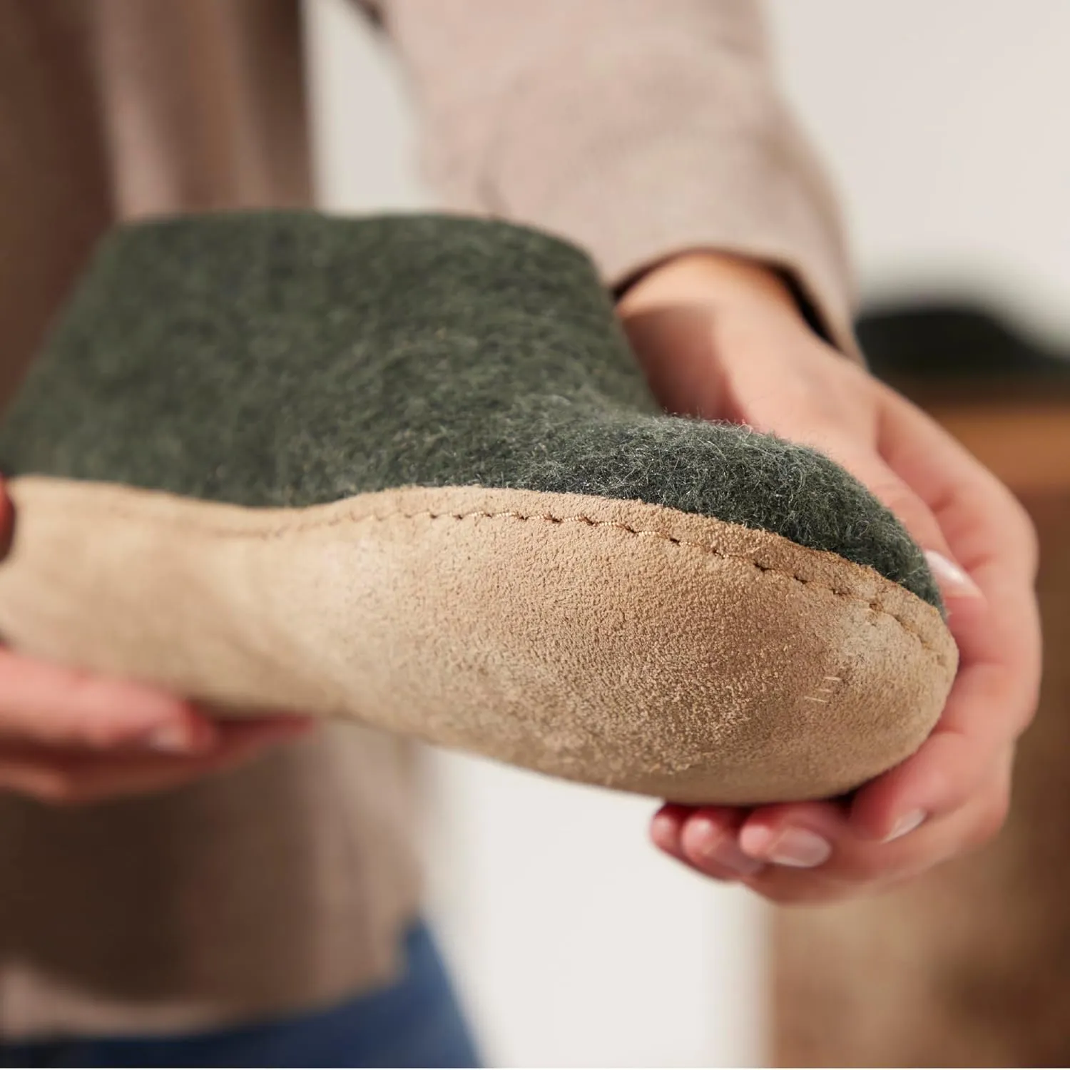Glerups 100% Gotland Sheep Wool Boot Slipper with leather sole - Unisex