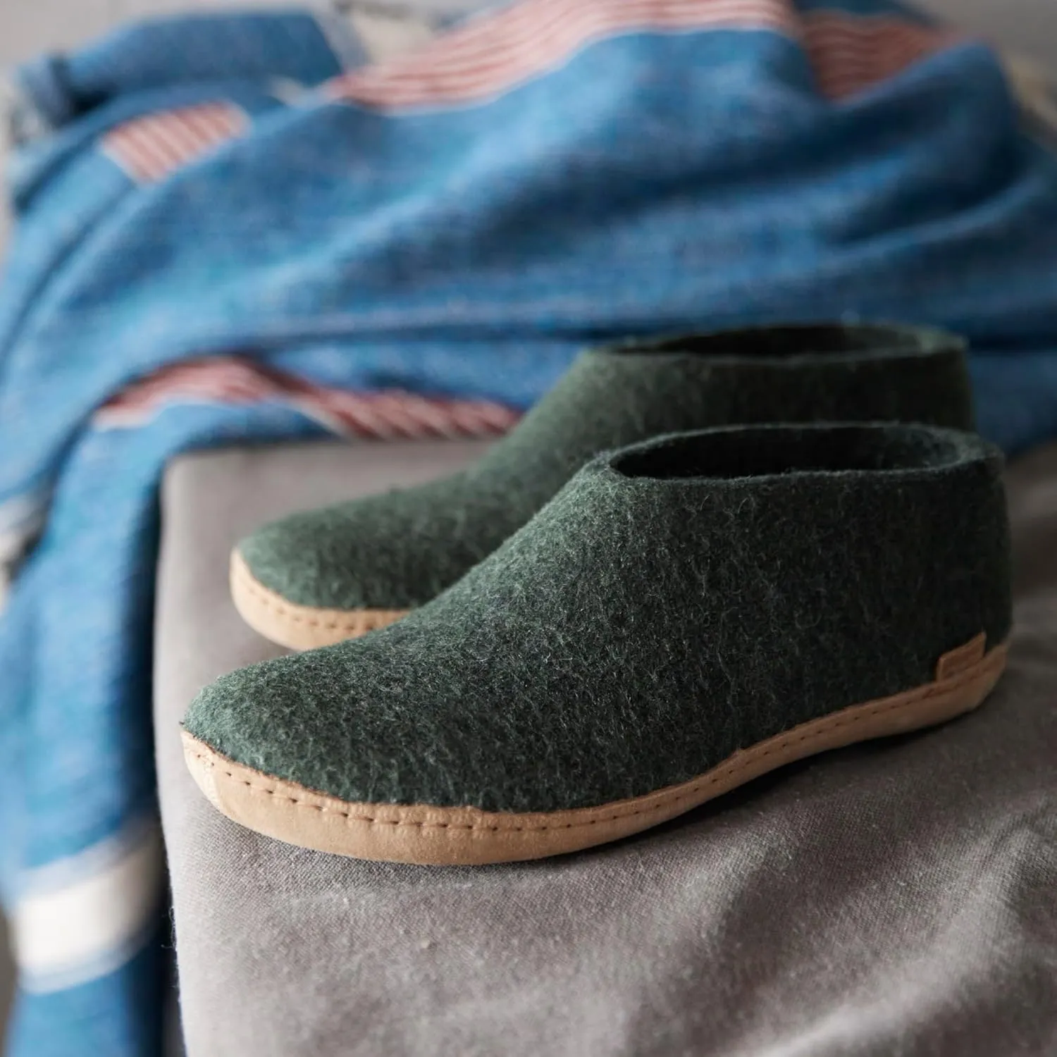 Glerups 100% Gotland Sheep Wool Boot Slipper with leather sole - Unisex