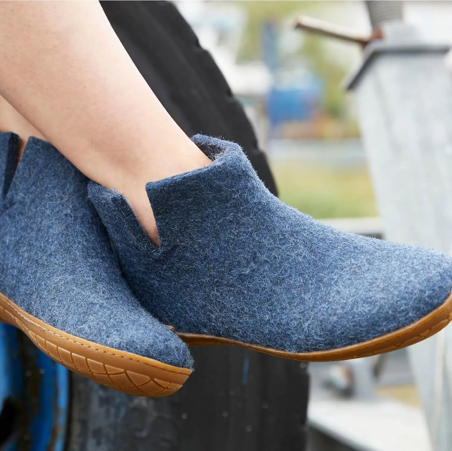 Glerups 100% Gotland Sheep Wool Boot Slipper with rubber sole - Unisex