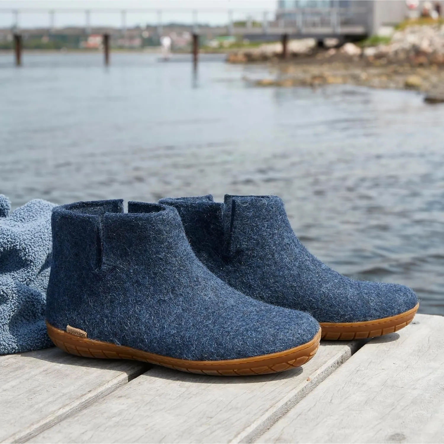 Glerups 100% Gotland Sheep Wool Boot Slipper with rubber sole - Unisex
