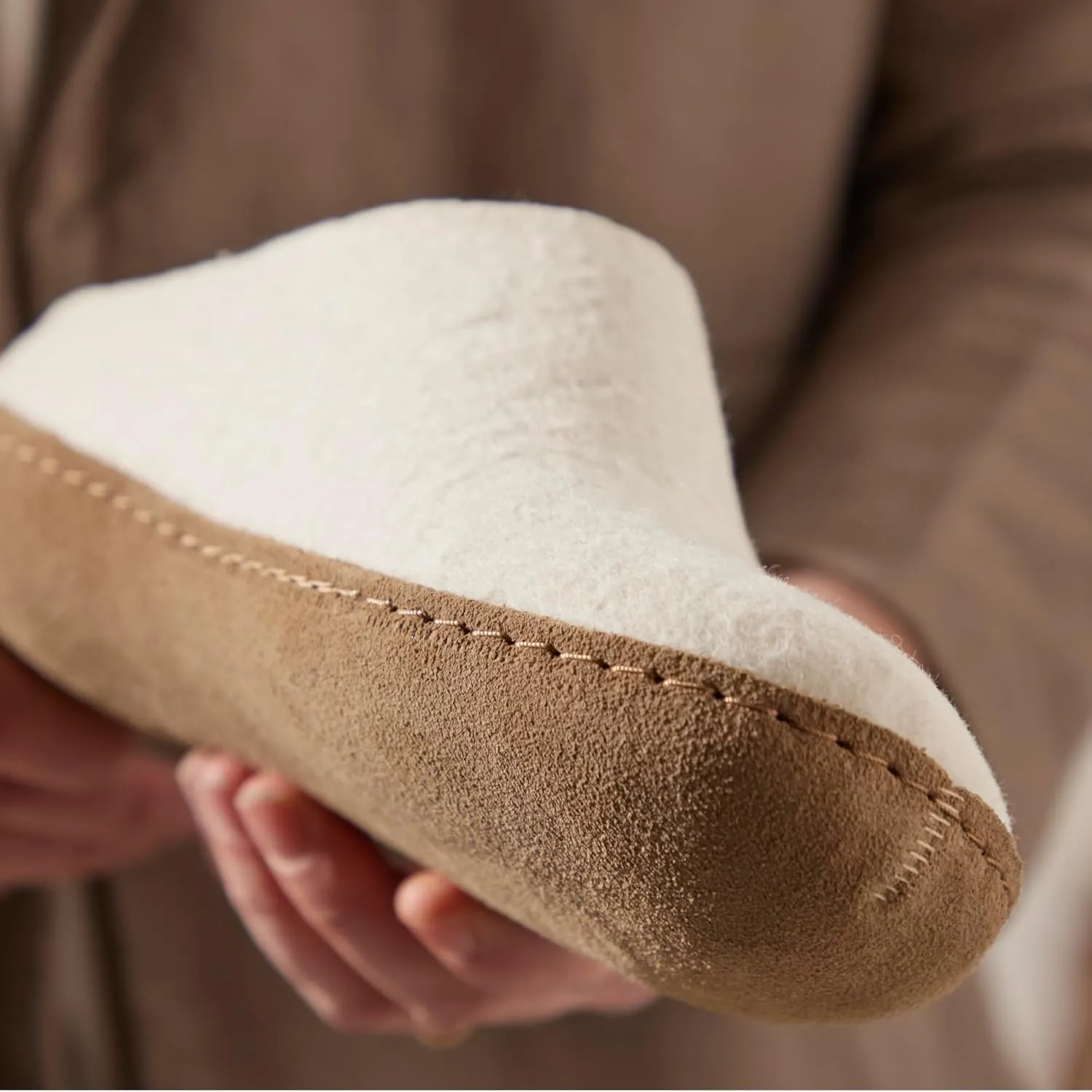 Glerups 100% Gotland Sheep Wool Slipper with leather sole - Unisex Slip-on