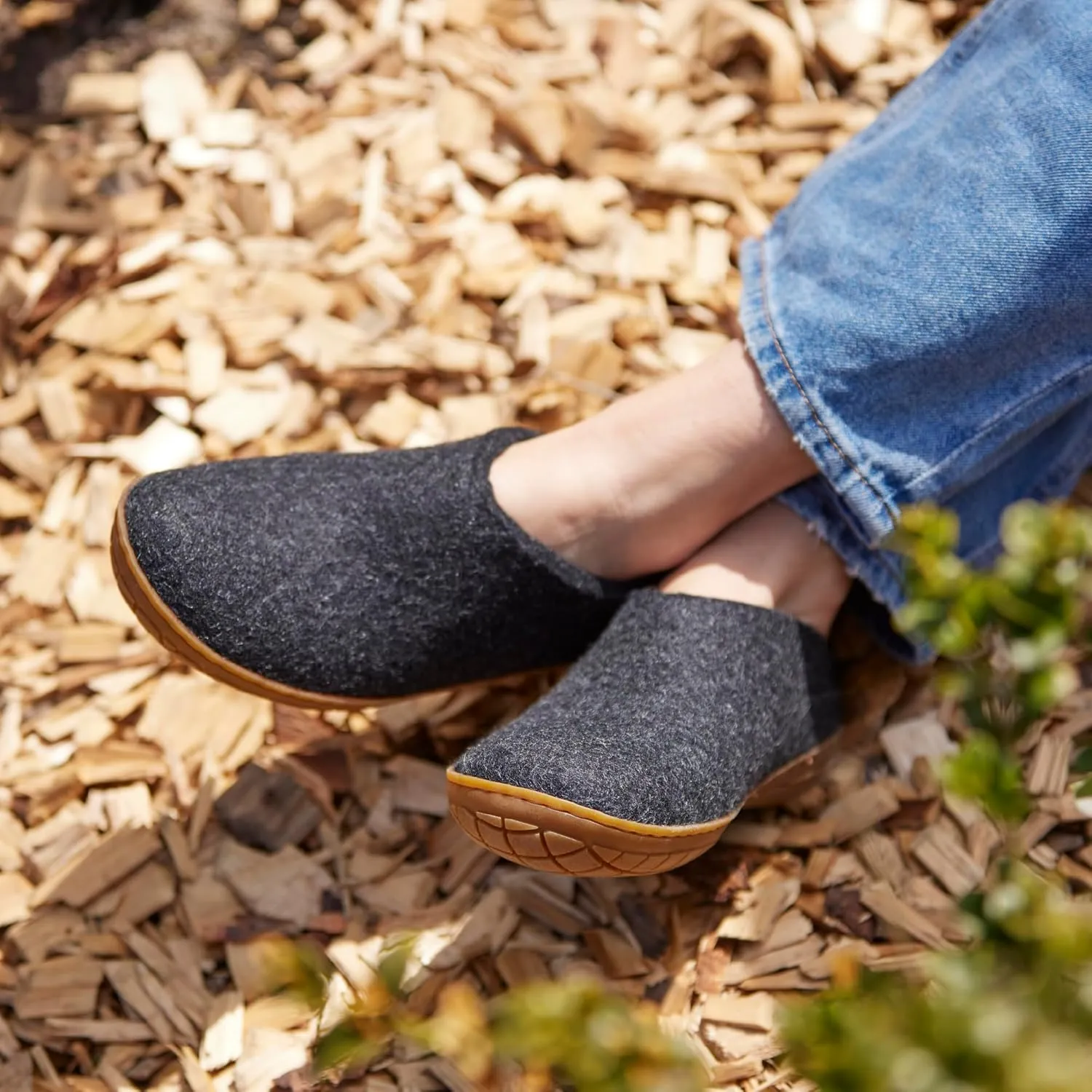 Glerups 100% Gotland Sheep Wool Slipper with rubber sole - Unisex Slip-on