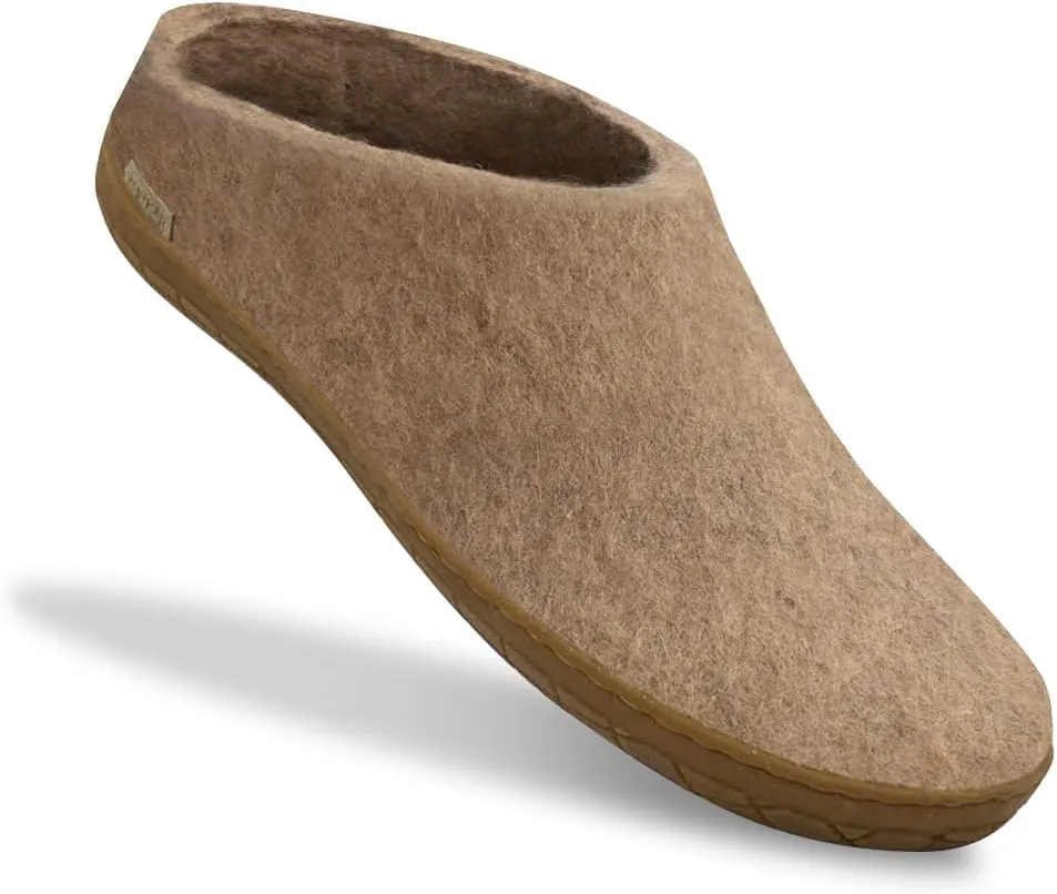 Glerups 100% Gotland Sheep Wool Slipper with rubber sole - Unisex Slip-on