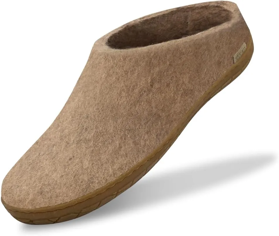 Glerups 100% Gotland Sheep Wool Slipper with rubber sole - Unisex Slip-on