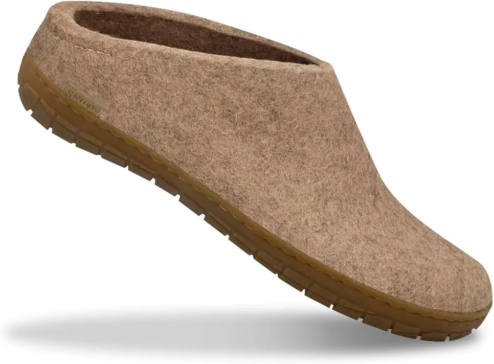 Glerups 100% Gotland Sheep Wool Slipper with rubber sole - Unisex Slip-on