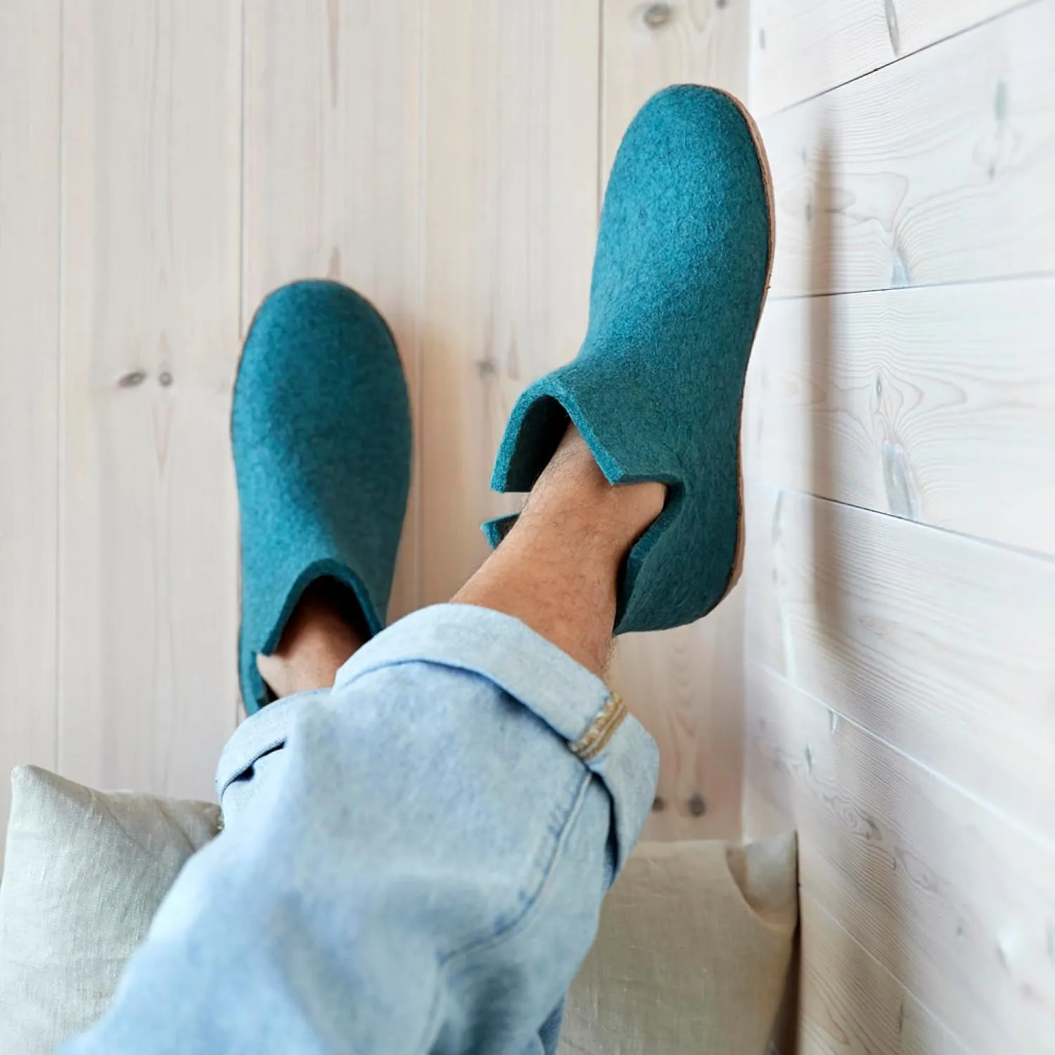 Glerups 100% high quality wool mix Boot Slipper with leather sole - Unisex