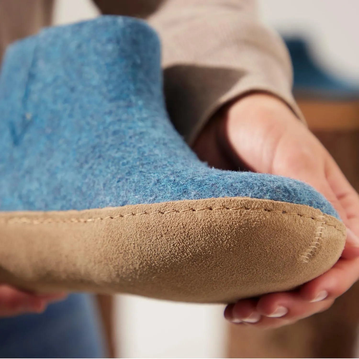 Glerups 100% high quality wool mix Boot Slipper with leather sole - Unisex