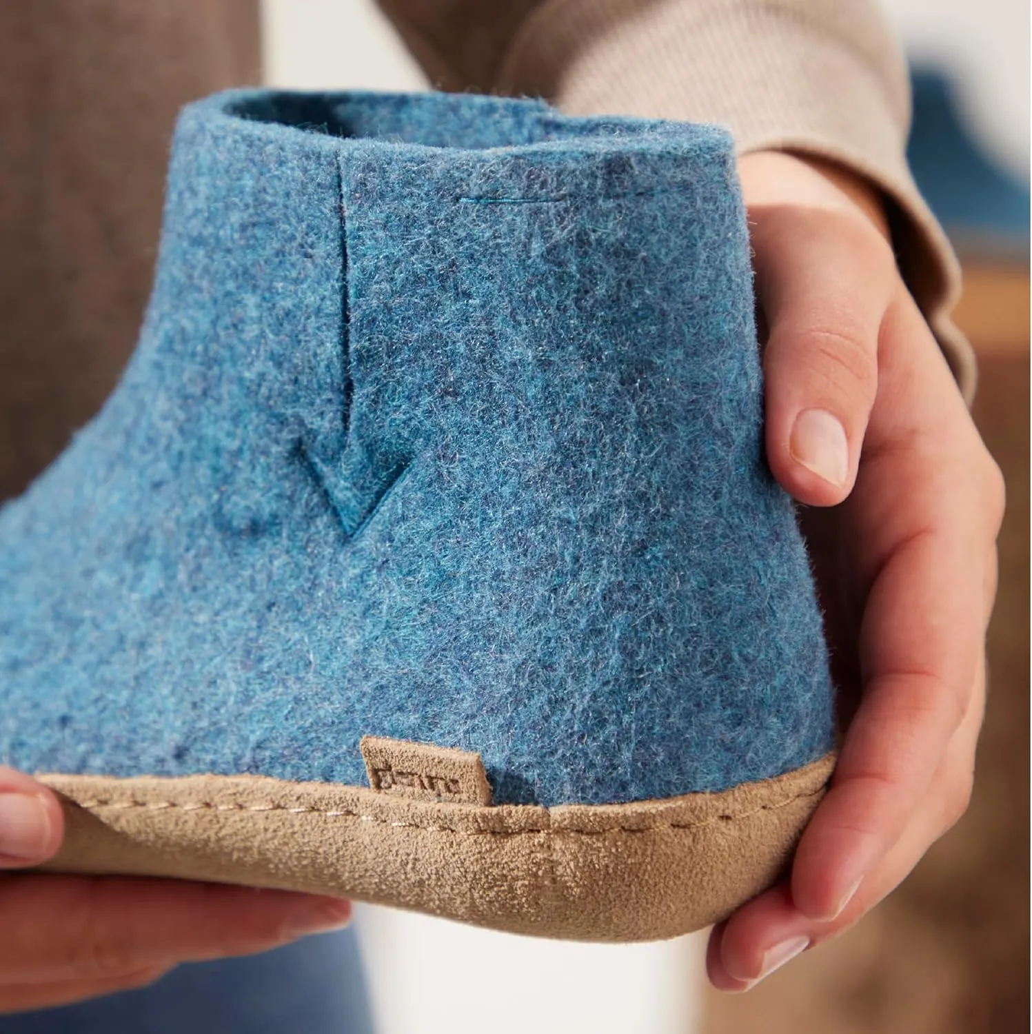 Glerups 100% high quality wool mix Boot Slipper with leather sole - Unisex