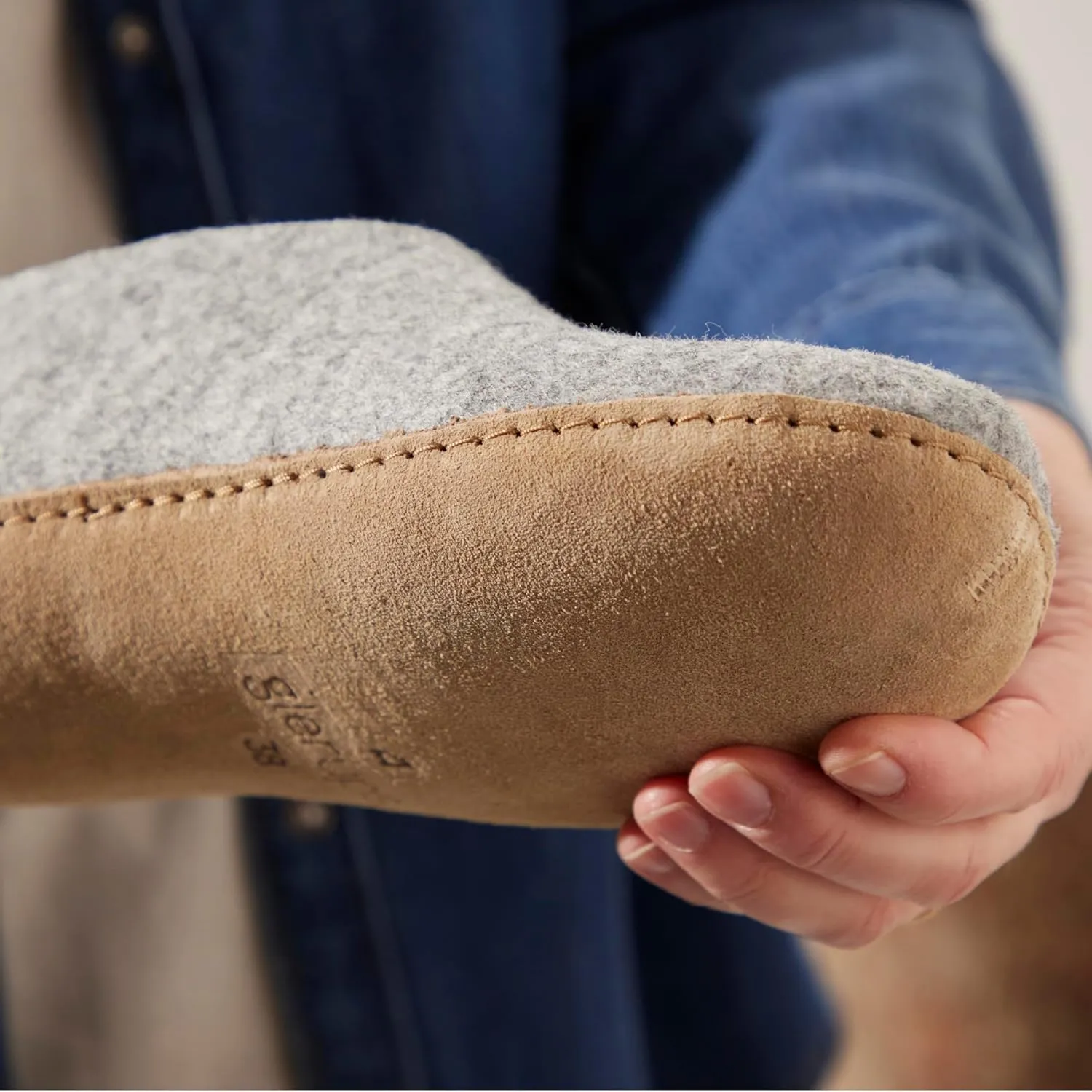 Glerups 100% high quality wool mix Boot Slipper with leather sole - Unisex