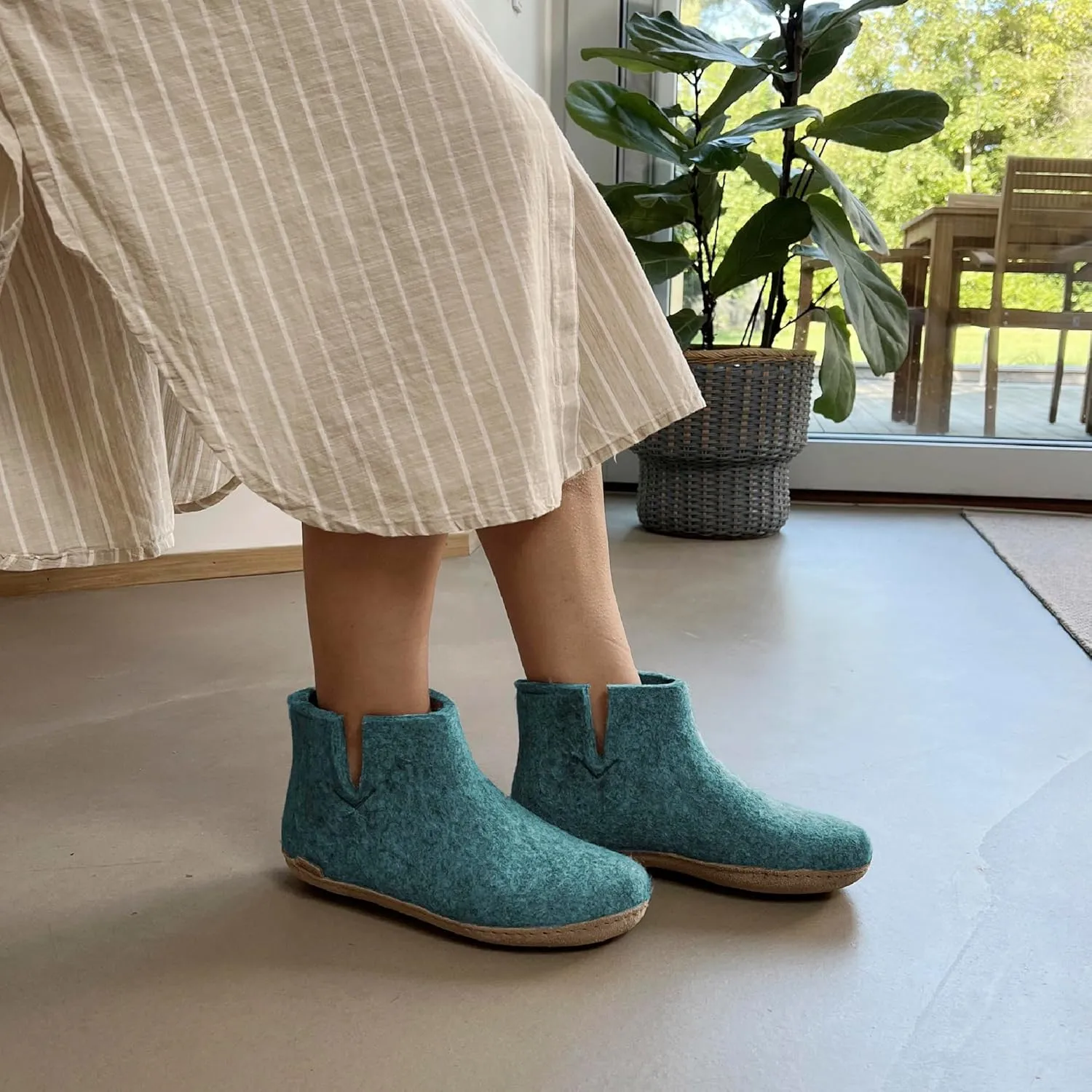 Glerups 100% high quality wool mix Boot Slipper with leather sole - Unisex