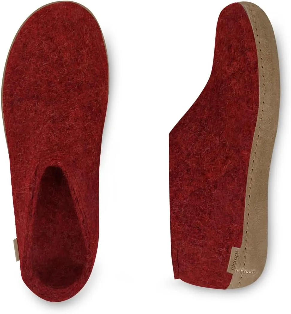 Glerups 100% high quality wool mix Boot Slipper with leather sole - Unisex