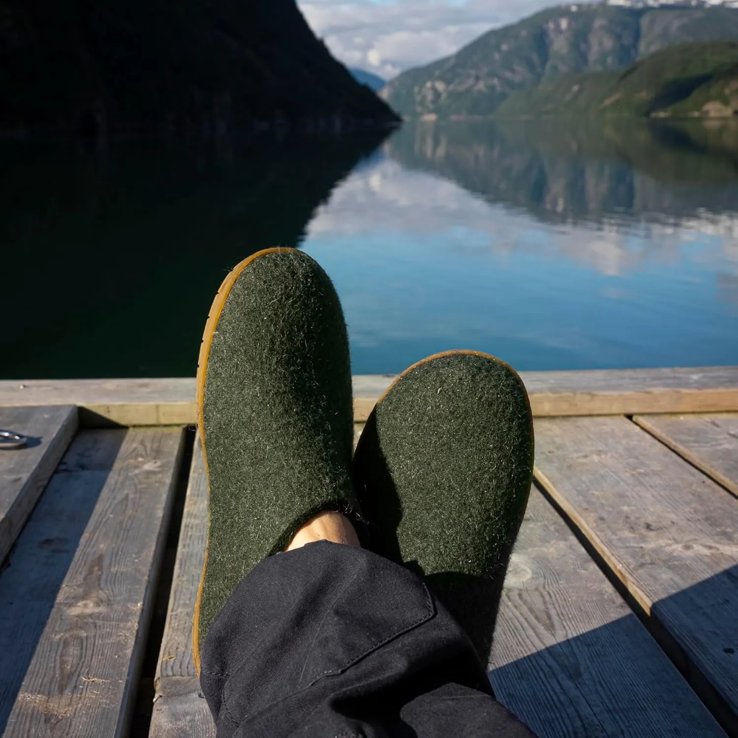 Glerups 100% high quality wool mix Slipper with rubber sole - Unisex Slip-on