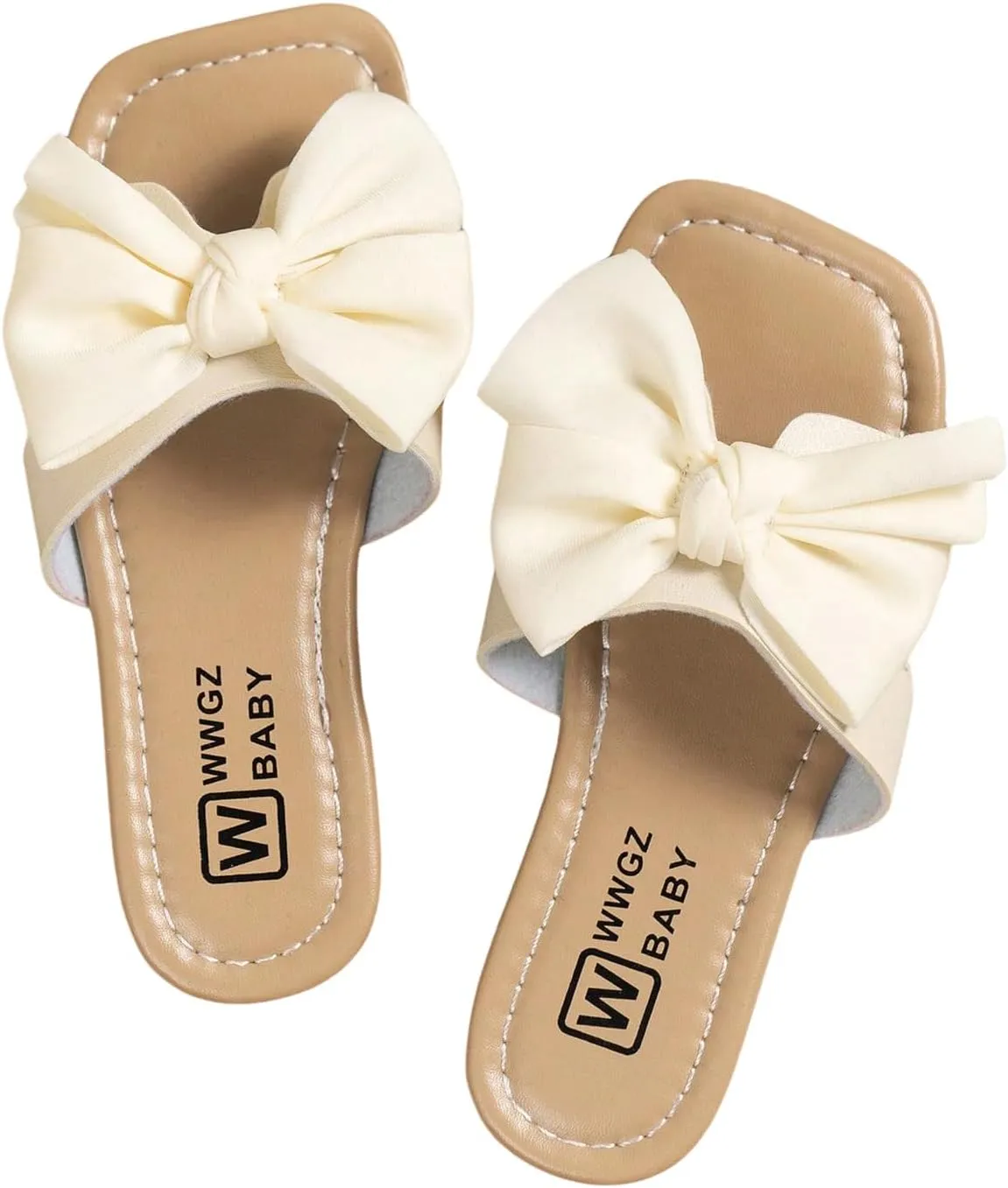 GORGLITTER Girl's Slip on Sandals Bow Sandals Round Open Toe Beach Sandals
