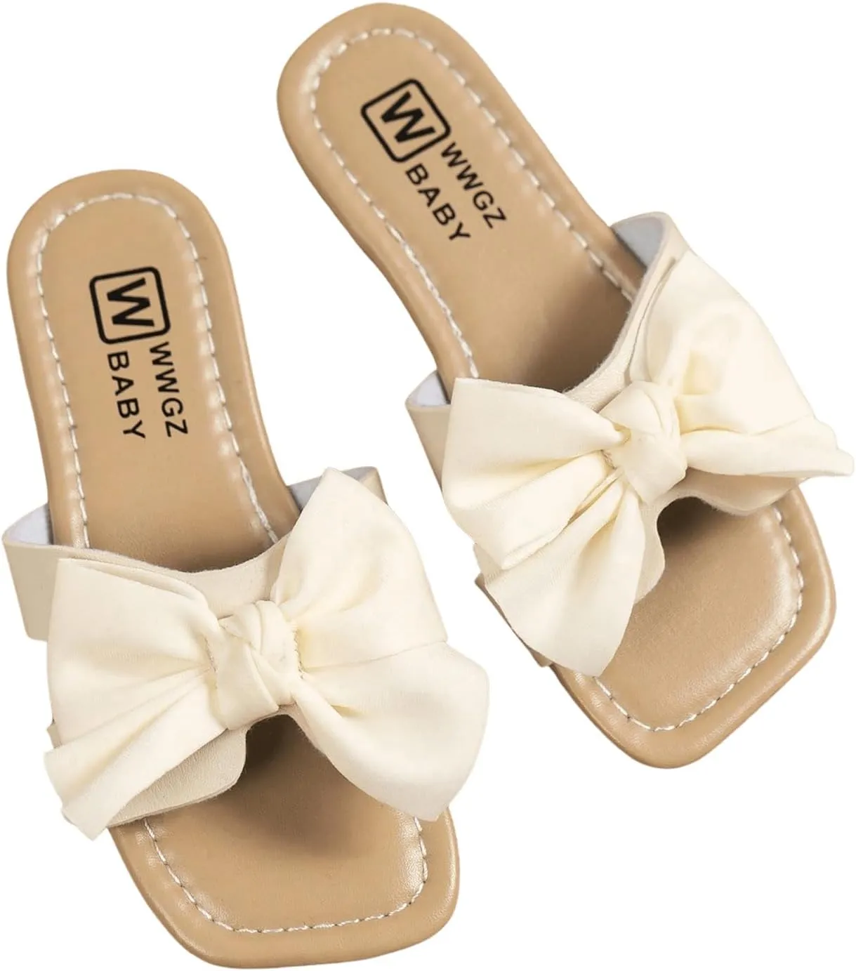 GORGLITTER Girl's Slip on Sandals Bow Sandals Round Open Toe Beach Sandals