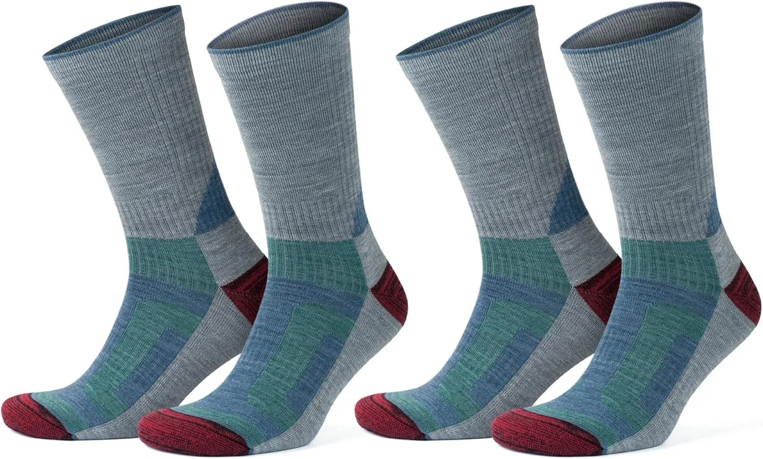 GoWith Merino Wool Lightweight Hiking Socks for Men & Women, Sole Cushioned Seamless Thermal Outdoor Boot Crew Socks