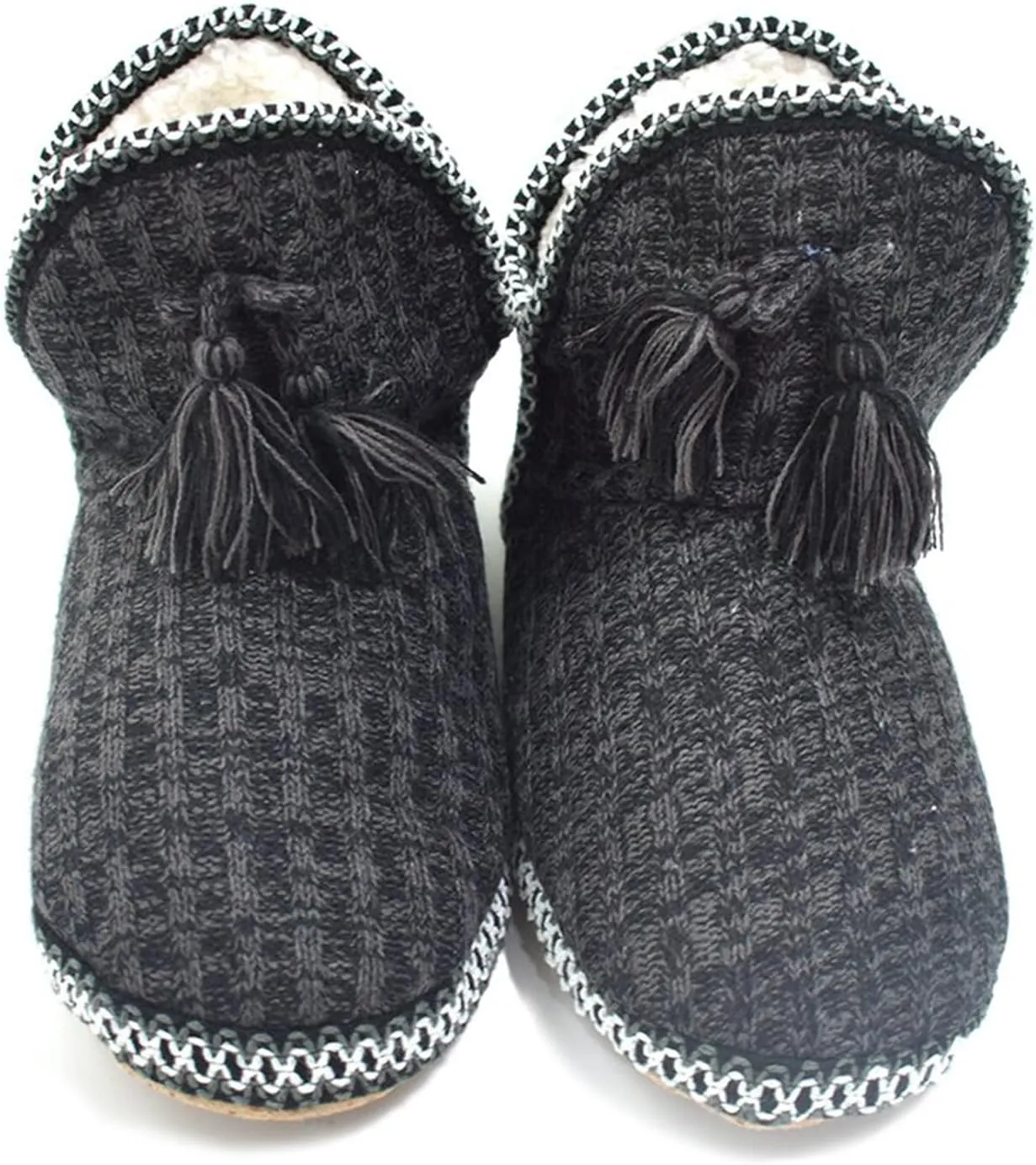 GPOS Women's Cashmere Knit House Slipper Booties Cotton Quilted Warm Indoor Ankle Boots