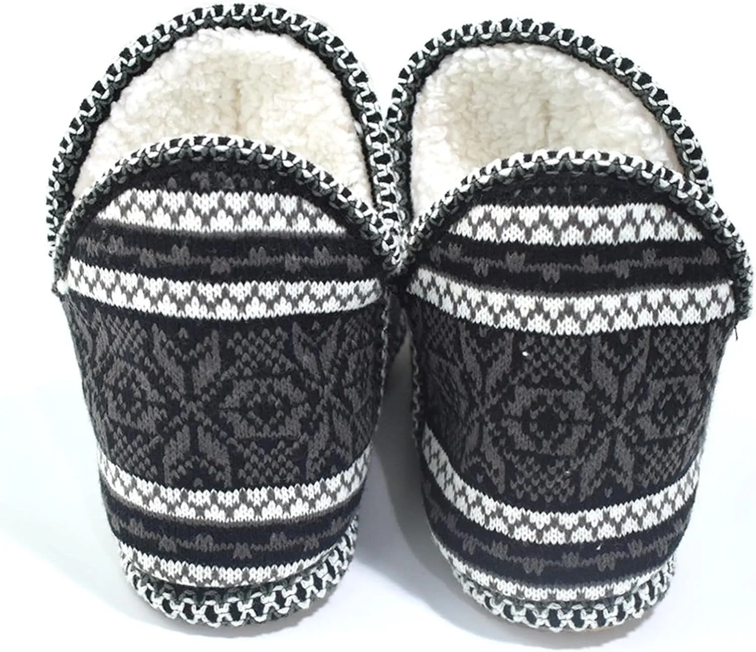 GPOS Women's Cashmere Knit House Slipper Booties Cotton Quilted Warm Indoor Ankle Boots
