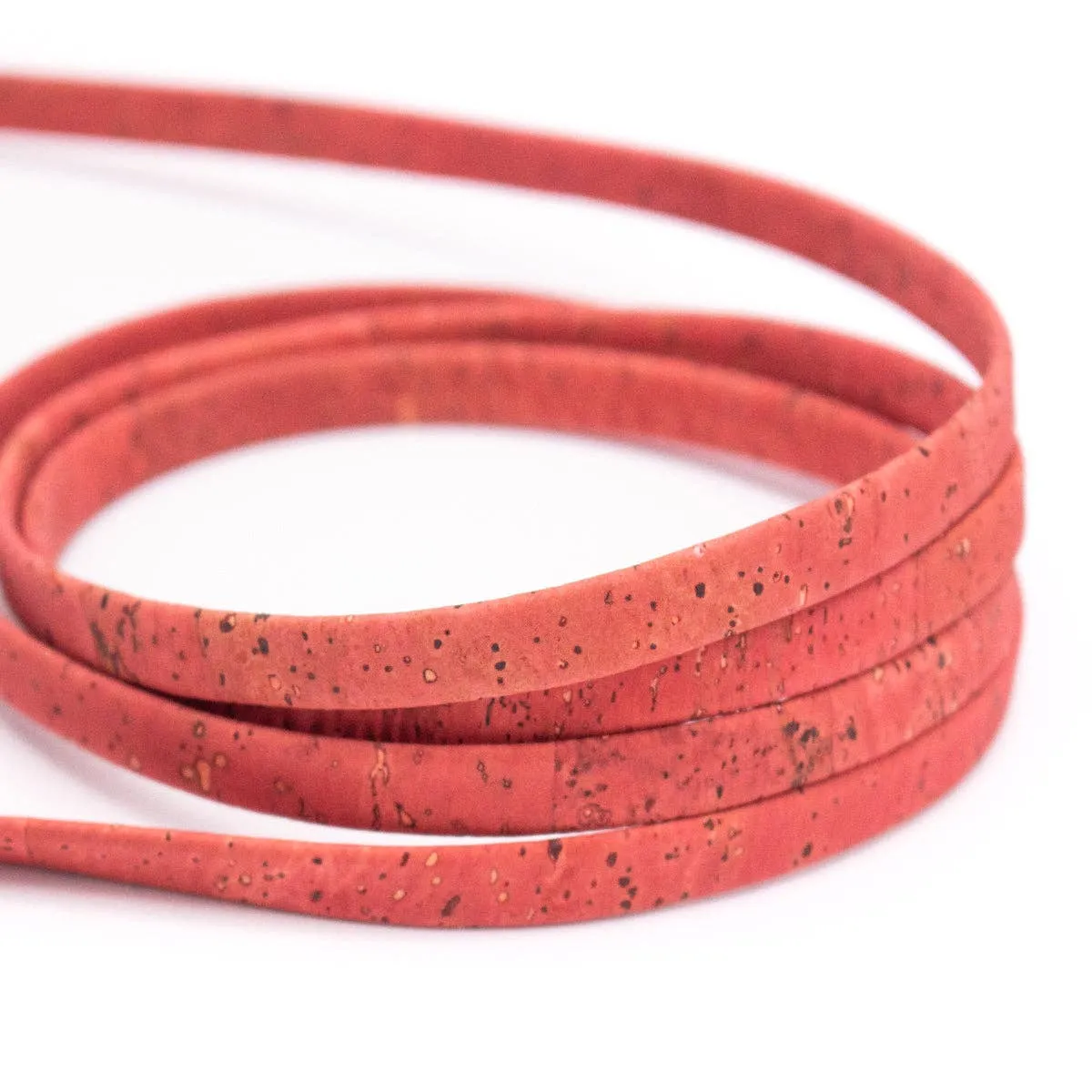 Grapefruit light orange 10mm flat cork cord COR-603(10meters)