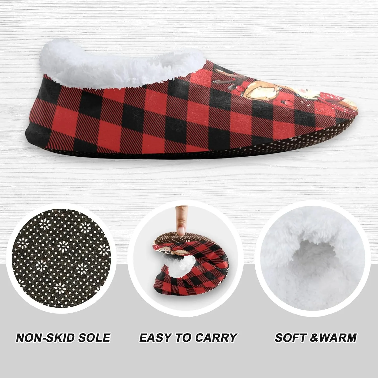 Gredecor Boys Girls Toddler Slippers for Kids Home House Slippers Warm Fur Non Slip Plush Indoor Slipper Socks