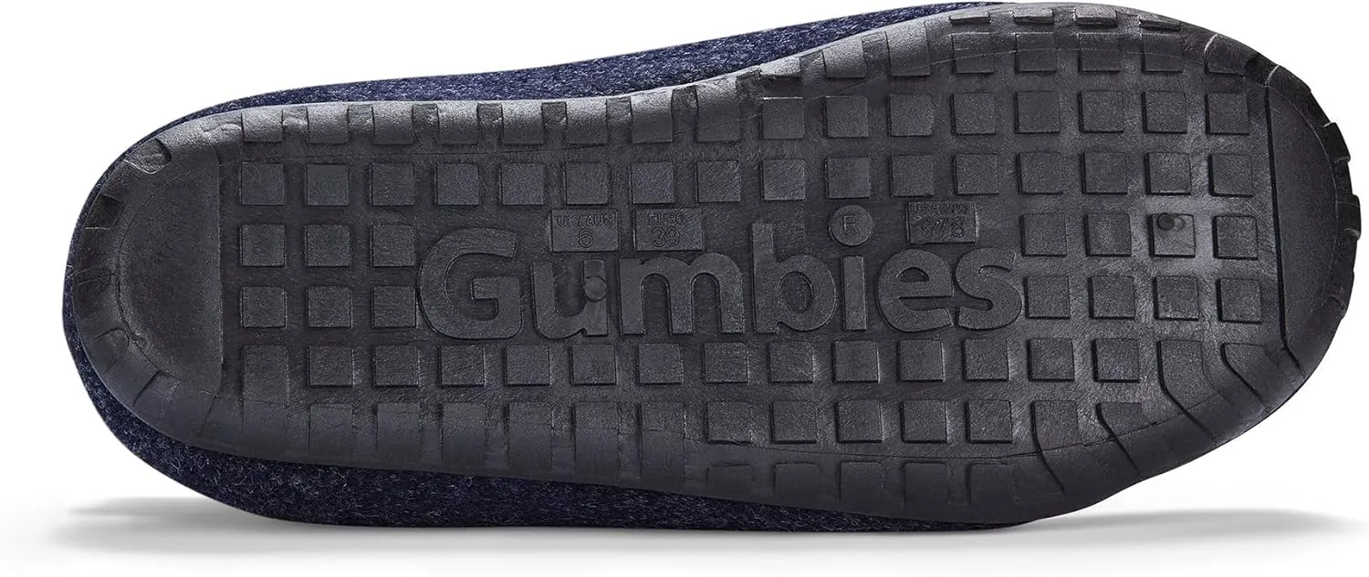 Gumbies Brumby Boot Slippers for Indoors and Outdoors, Eco-friendly Felt Uppers, Elasticated Sides, Recycled Rubber Outsoles - Comfort Guaranteed