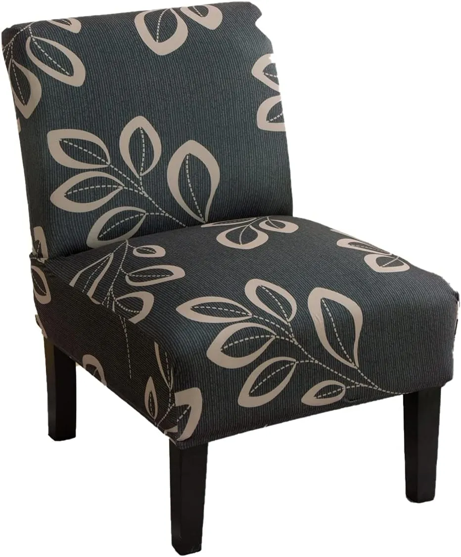 HAOYONG Armless Accent Chair Cover, Stretch Chair Slipcover Printed Slipper Chair Covers Furniture Protector Covers for Living Dining Room Hotel
