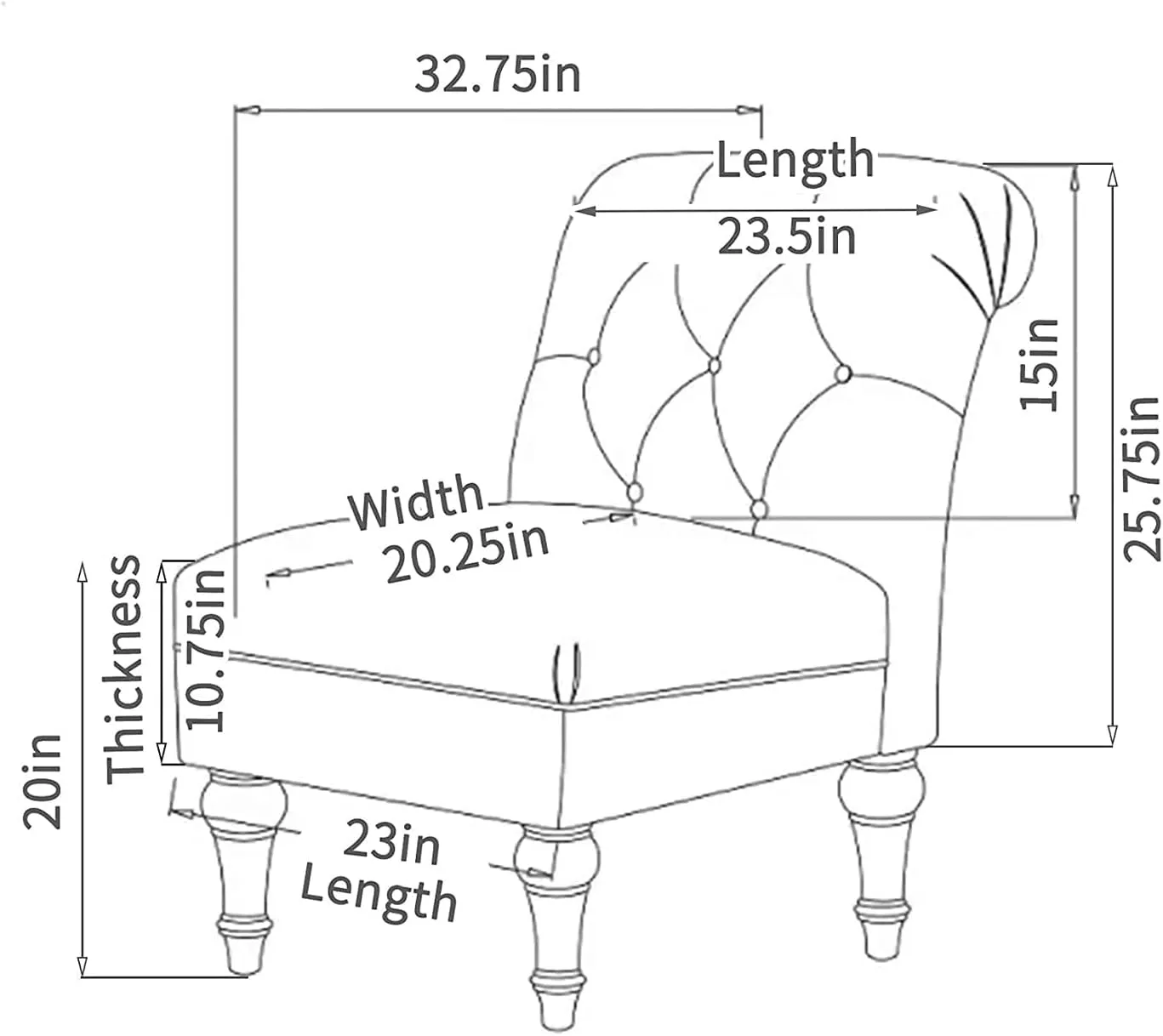 HAOYONG Armless Accent Chair Cover, Stretch Chair Slipcover Printed Slipper Chair Covers Furniture Protector Covers for Living Dining Room Hotel