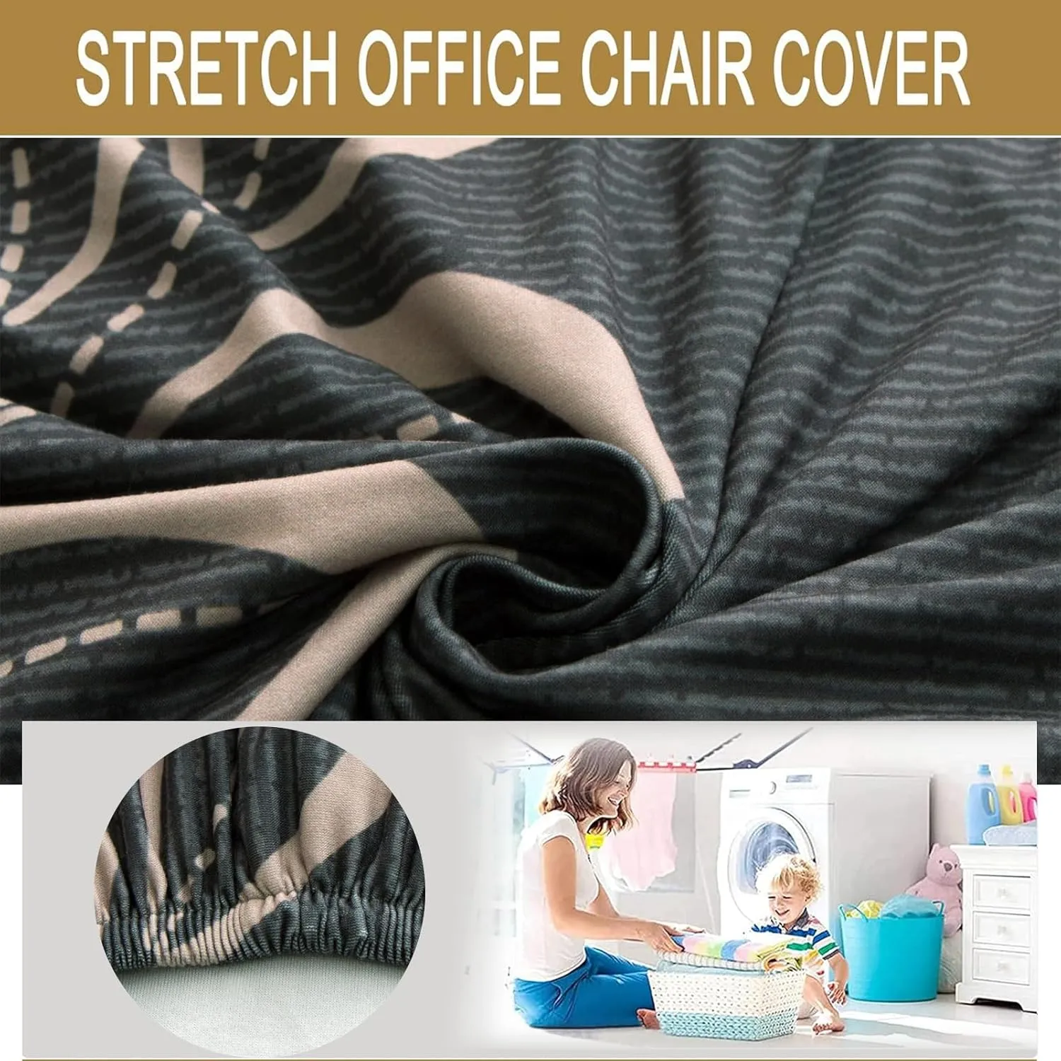 HAOYONG Armless Accent Chair Cover, Stretch Chair Slipcover Printed Slipper Chair Covers Furniture Protector Covers for Living Dining Room Hotel