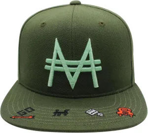 Hasbro Monopoly Baseball Cap, Adult Snapback Hat with Flat Brim, Olive Green