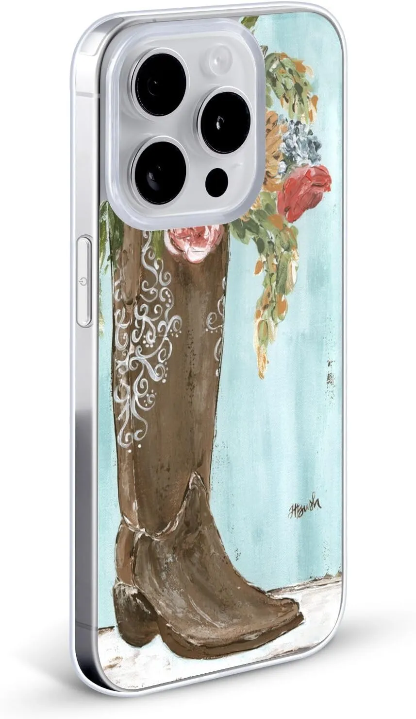 Head Case Designs Officially Licensed Haley Bush Boot Floral Painting Soft Gel Case Compatible with Apple iPhone 16