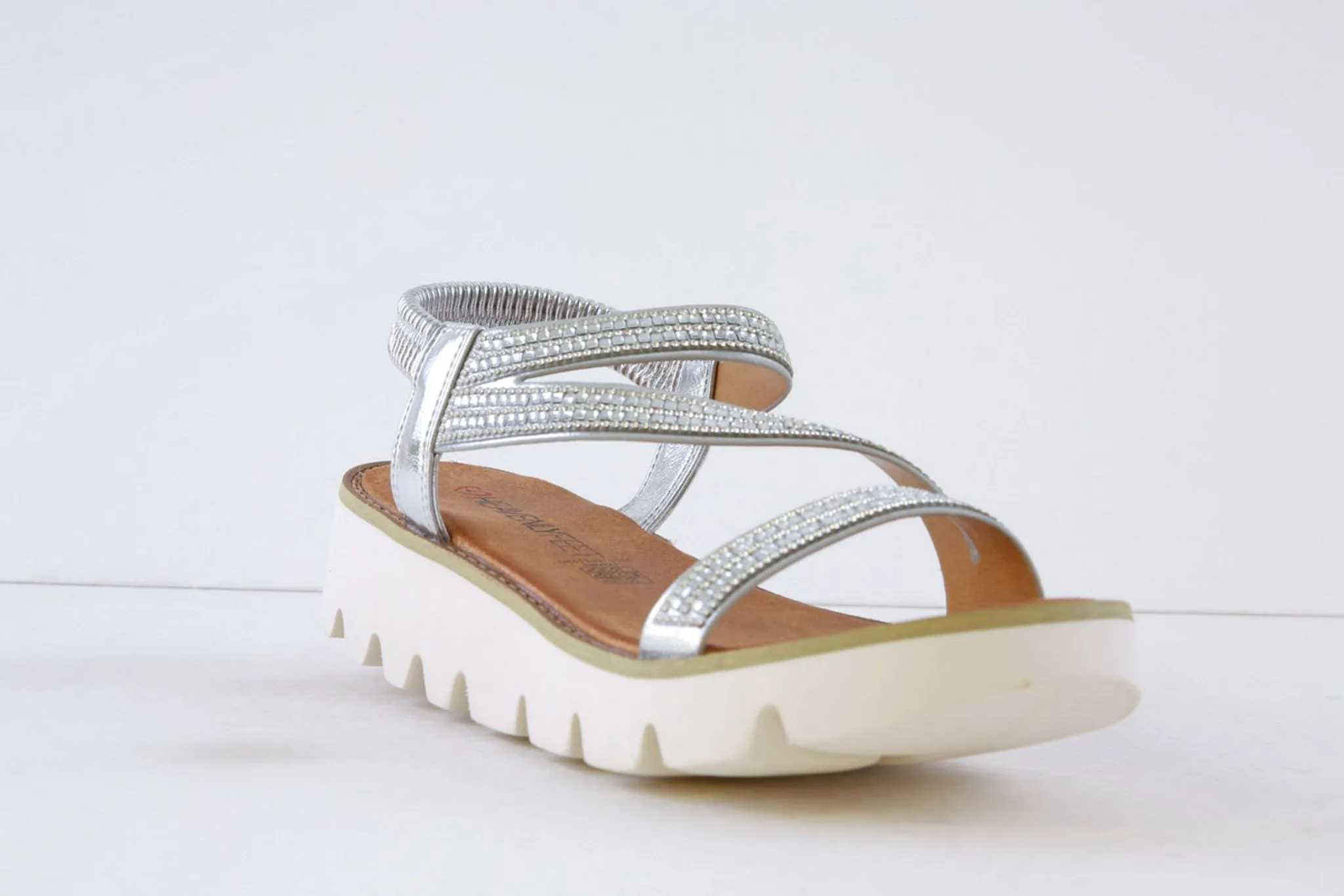 HEAVENLY FEET - FRESCO FLAT FASHION SANDAL - SILVER