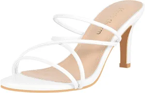 Heels Charm Women's Stiletto Heeled Sandals 3.27 Inches Open Toe Slip On High Heel Sandal Dress Dancing Sandals Daily Work Usual Party Wedding Shoes