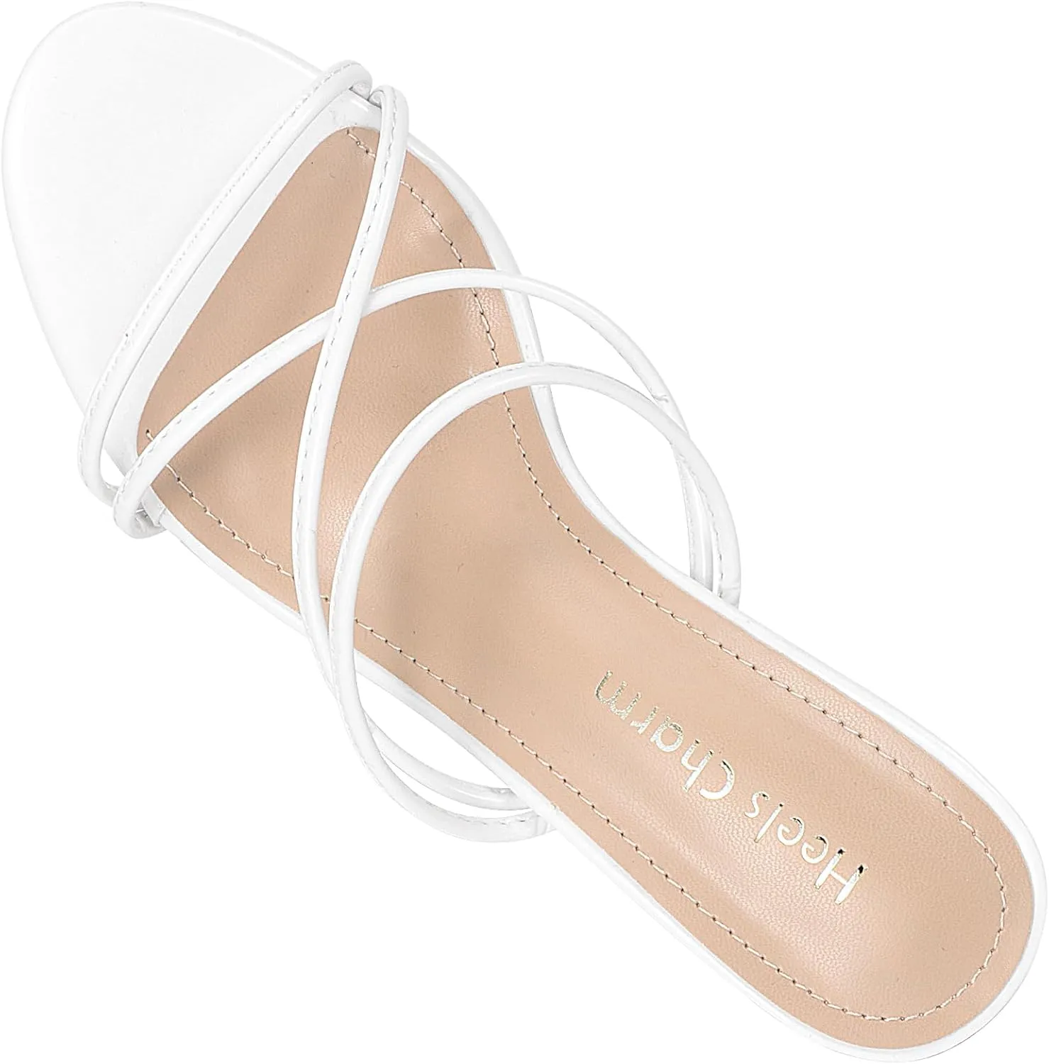 Heels Charm Women's Stiletto Heeled Sandals 3.27 Inches Open Toe Slip On High Heel Sandal Dress Dancing Sandals Daily Work Usual Party Wedding Shoes