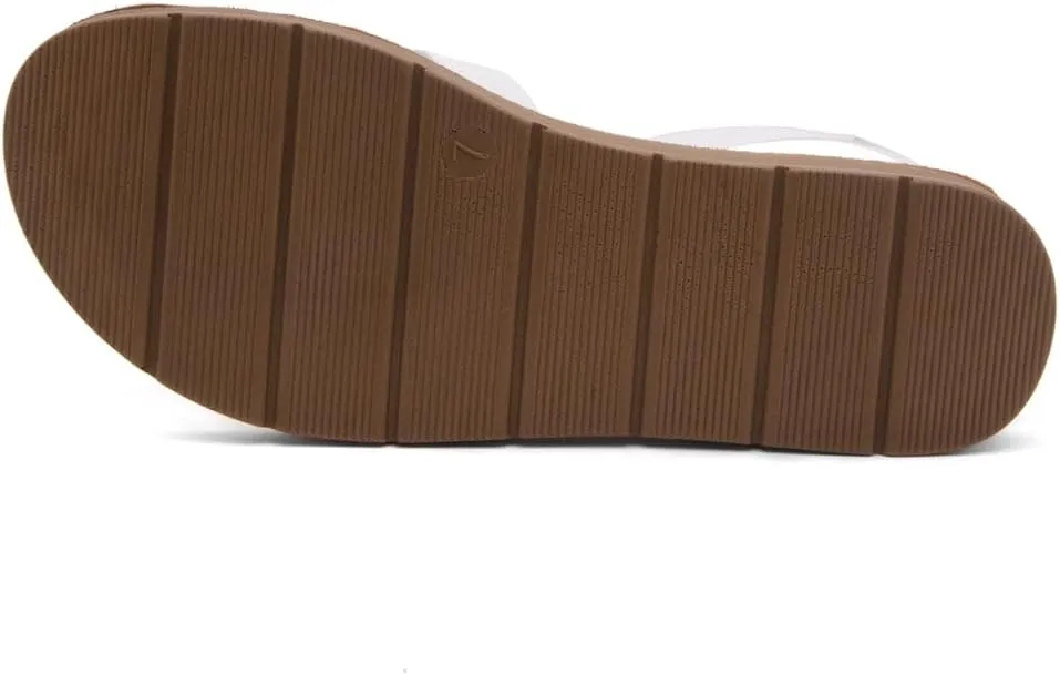 Herstyle Needed Me Women's Flat Sandals, Open Toe Two Bands with Ankle Strap and Buckle, Lightweight Sandals with Cushioned Footbed for Summer Walking and Daily Wear