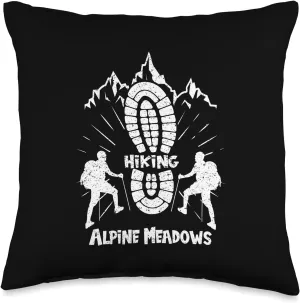 Hiking In Alpine Meadows Western United Vacation for Hiker Throw Pillow