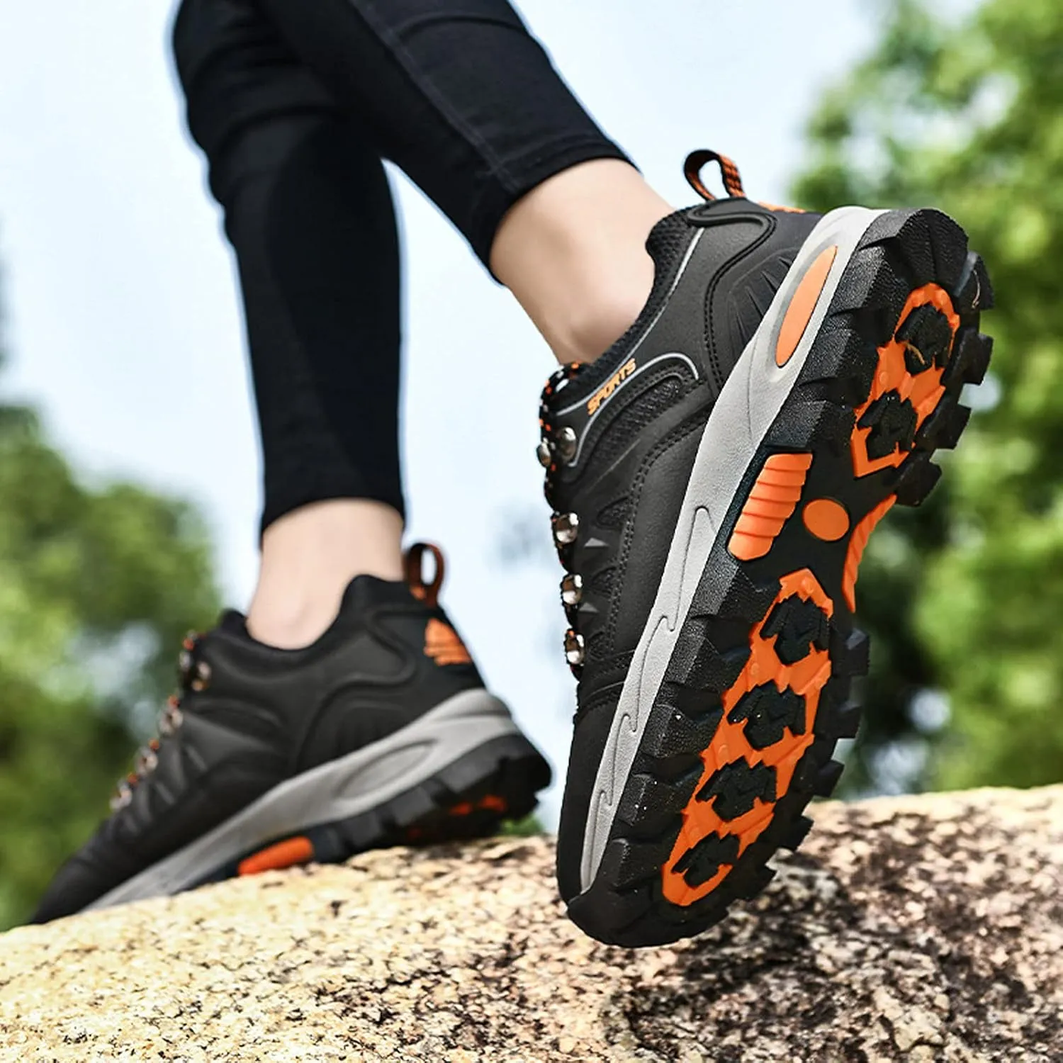 Hiking Shoes for Men Walking Lightweight Trekking Outdoor Trainers Lace-up ​Mountain Low Casual Sneakers for All Season