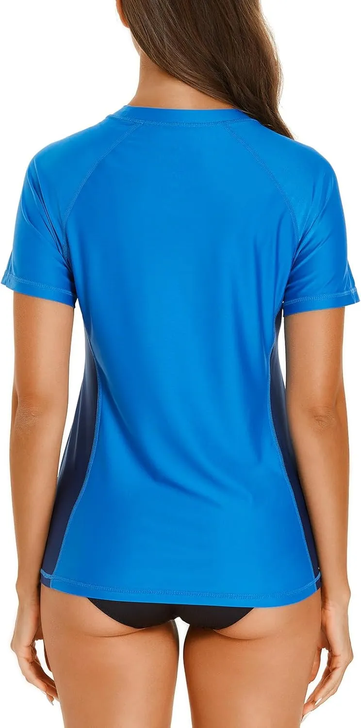 HODOSPORTS Women's UPF 50  Rash Guard Sun Protection Swim Shirt Quick Dry Swimsuit Lightweight Short Sleeve