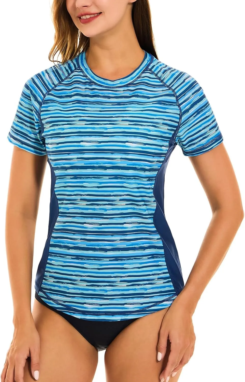 HODOSPORTS Women's UPF 50  Rash Guard Sun Protection Swim Shirt Quick Dry Swimsuit Lightweight Short Sleeve