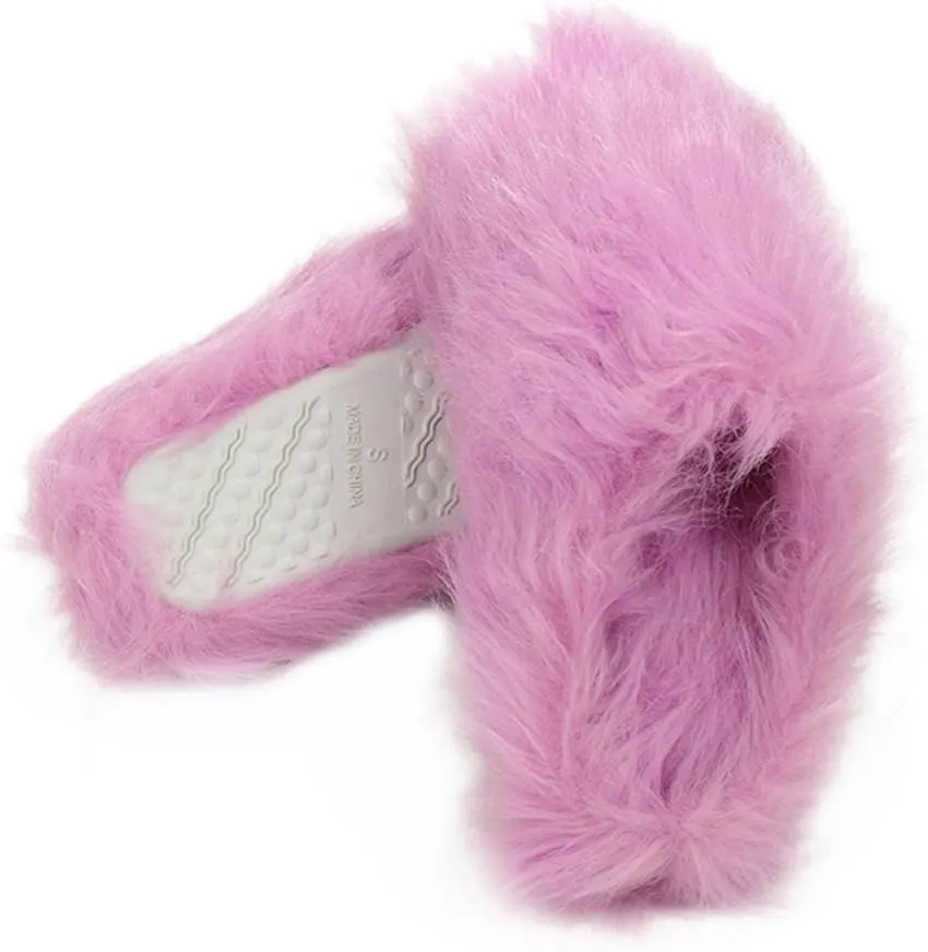 Home Slipper Women's Warm Cute Long Fleece Plush Indoor House SPA Slippers Clogs