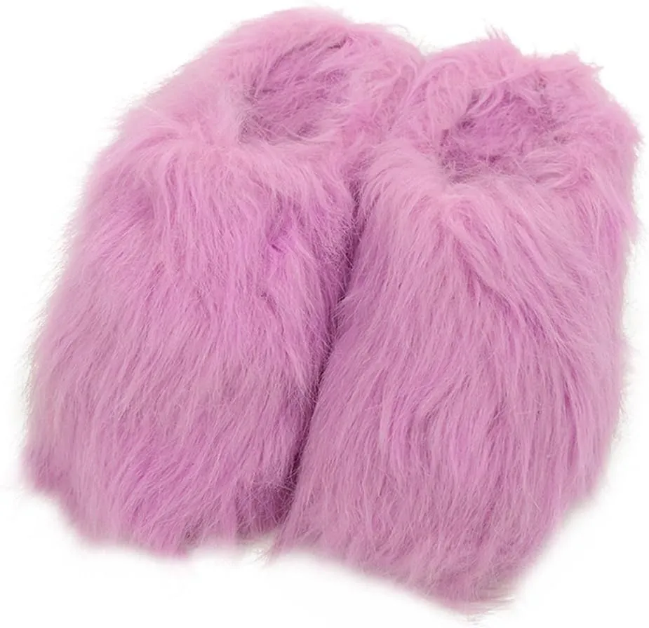 Home Slipper Women's Warm Cute Long Fleece Plush Indoor House SPA Slippers Clogs