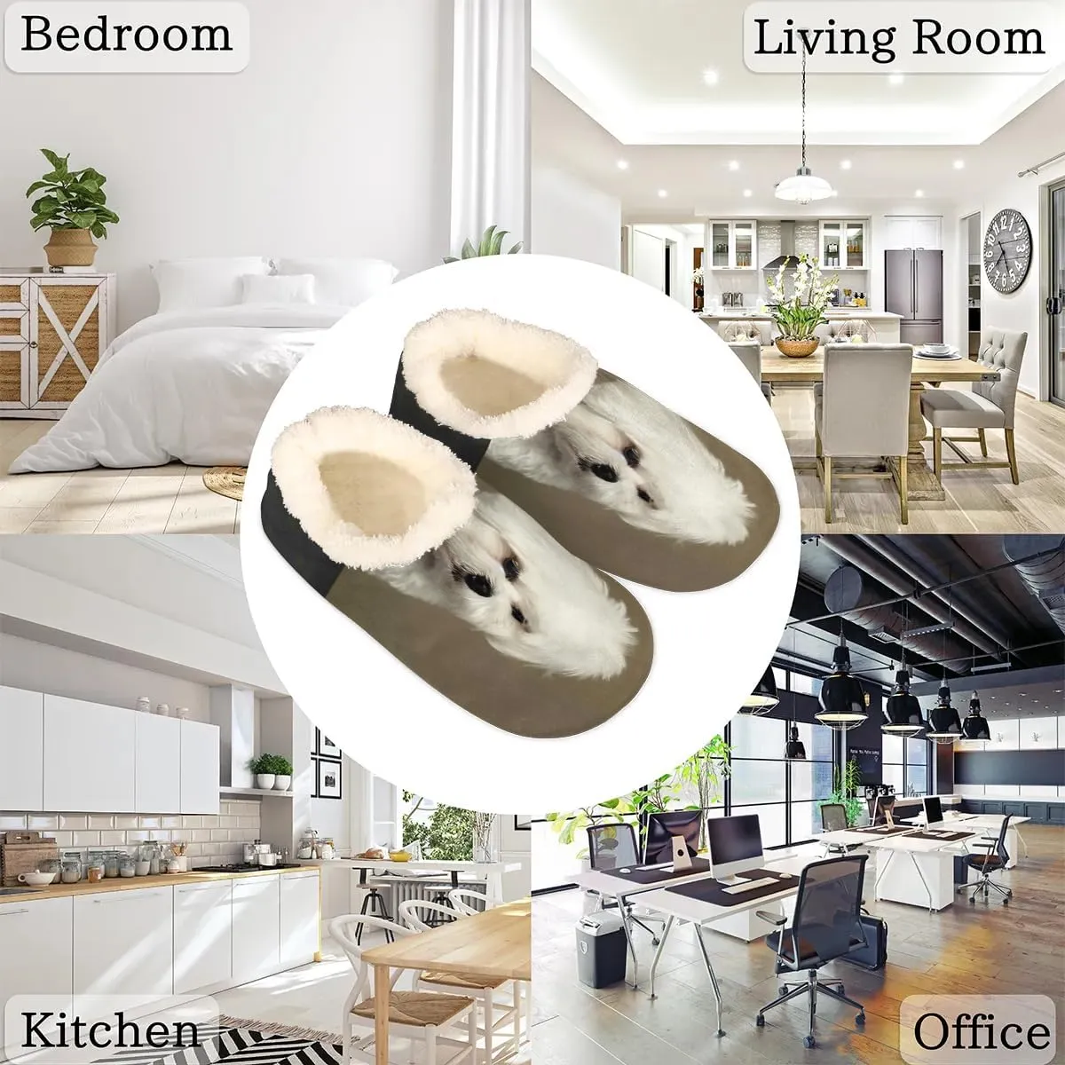 House Slippers for Women Men, Animal Fuzzy Soft Cozy Non Slip Slipper Socks for Indoor Outdoor