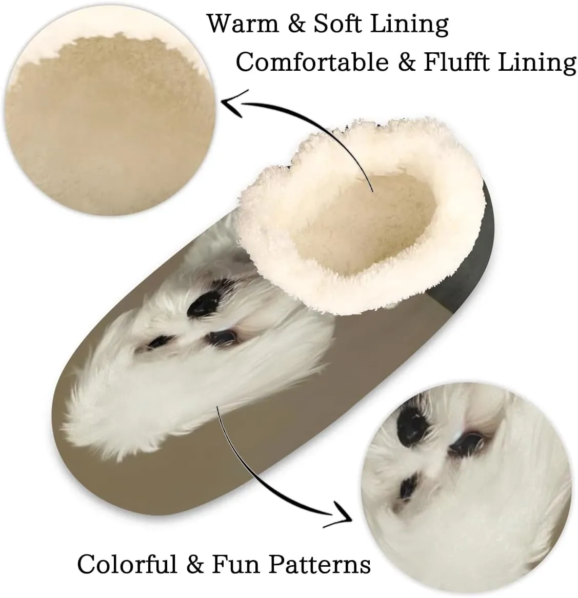 House Slippers for Women Men, Animal Fuzzy Soft Cozy Non Slip Slipper Socks for Indoor Outdoor