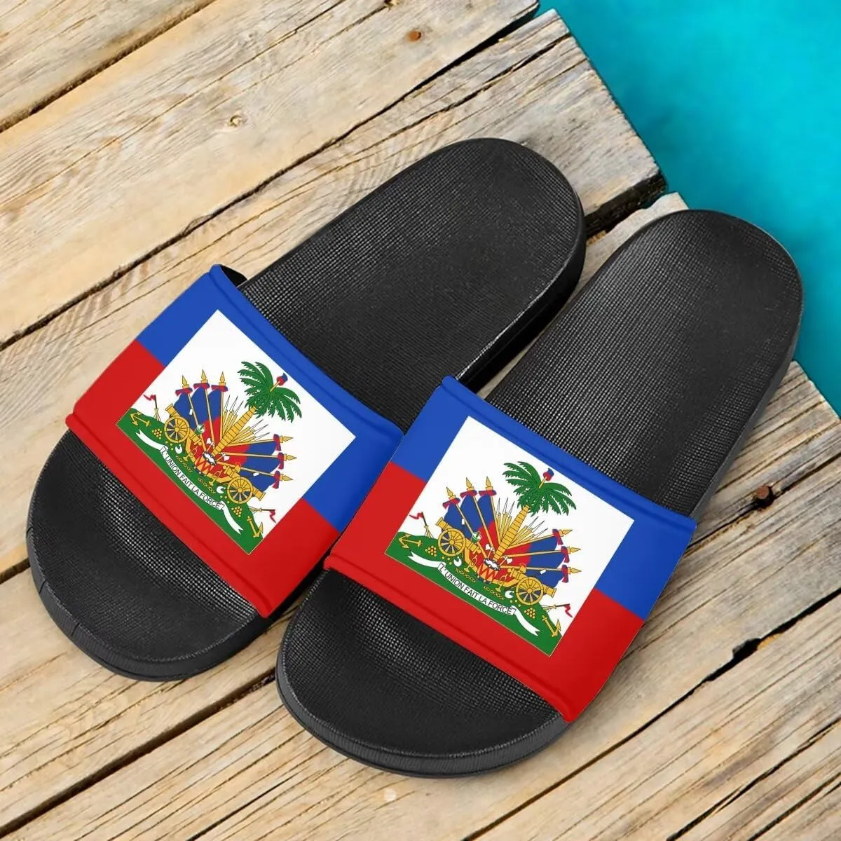 Howilath North American Countries Flag Sandals for Women Comfort Non Slip House Shower Shoes Summer