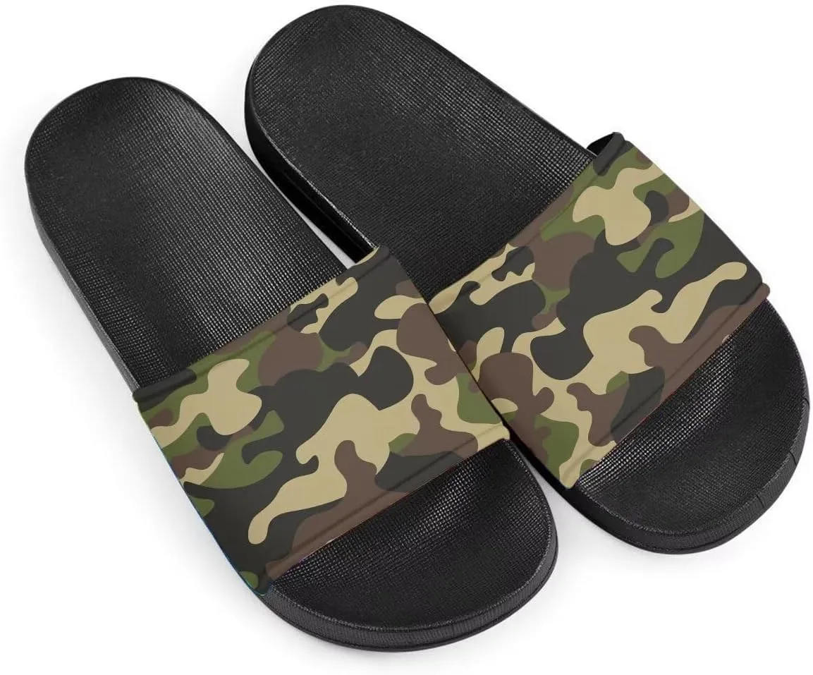 Howilath Novelty Patten Slippers for Women Men, Non-Slip Single Band Slide Sandals Open Toe Soft Sole Flat Sandals