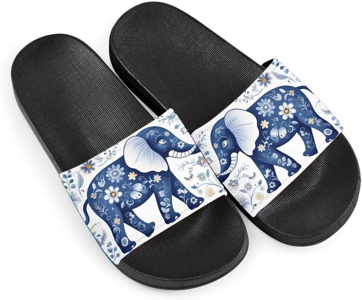 Howilath Novelty Patten Slippers for Women Men, Non-Slip Single Band Slide Sandals Open Toe Soft Sole Flat Sandals