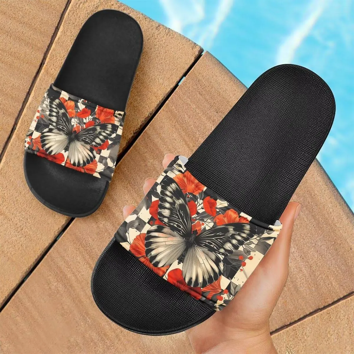 Howilath Novelty Pattern Summer Slide Slippers for Women Kids, Comfortable Soft Sole Non-Slip Slippers Slide Sandal