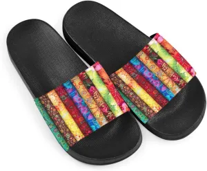 Howilath Women's Casual Slide Sandals, Cartoon Animals Print Comfortable Soft Sole Non-Slip Open Toe EVA Flat Sandals