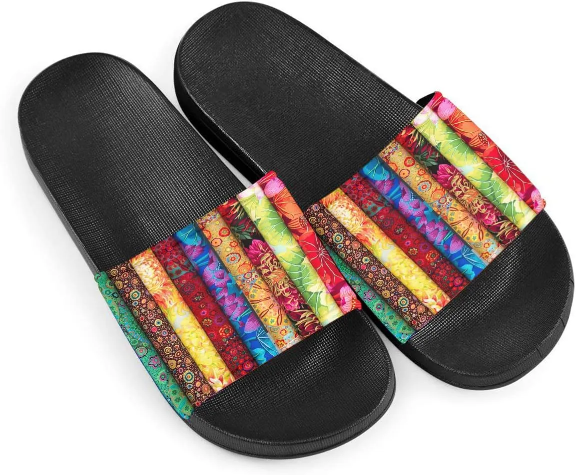 Howilath Women's Casual Slide Sandals, Cartoon Animals Print Comfortable Soft Sole Non-Slip Open Toe EVA Flat Sandals