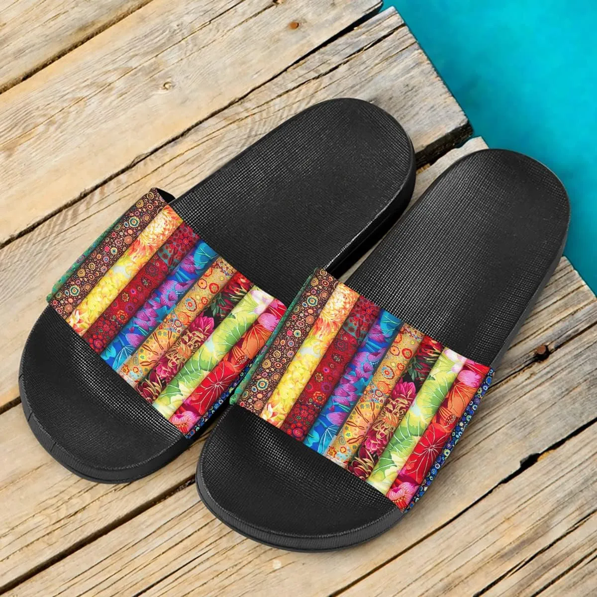 Howilath Women's Casual Slide Sandals, Cartoon Animals Print Comfortable Soft Sole Non-Slip Open Toe EVA Flat Sandals
