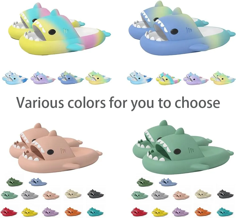 Hrtesus Shark Slides, Cloud Shark Slippers, Sharky Chanclas, Original Shark Slides for Women Men, Casual Anti-Slip Cloud Shark Slides