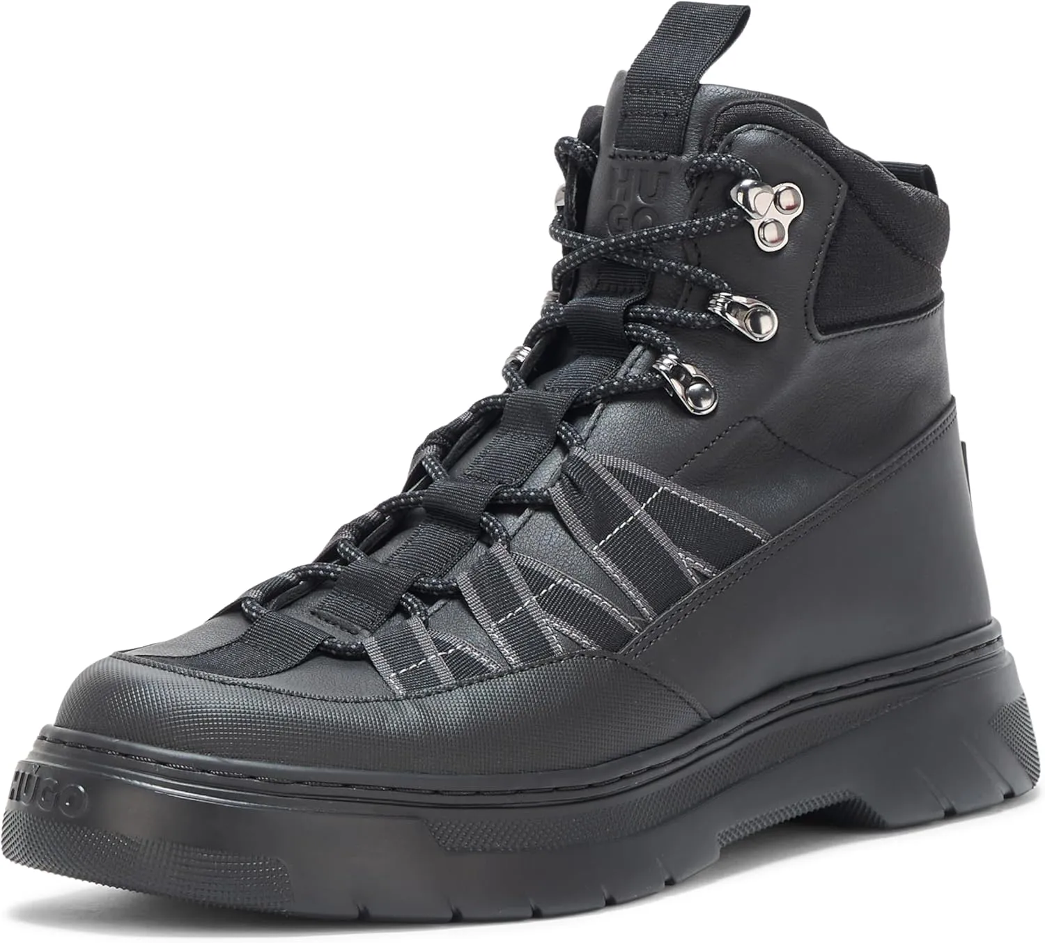 HUGO Men's High Top Hiking Style Lace Up Boot Fashion